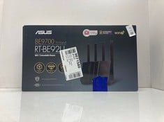 Lot 50  
            Edinburgh SR24 - Delivery Only 

                
ASUS BE9700 TRI-BAND RT-BE92U WIFI 7 EXTENDABLE ROUTER: LOCATION - TOP 50 RACK