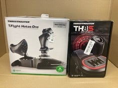 Lot 574  
            Edinburgh SR24 - Delivery Only 

                
THRUSTMASTER T.FLIGHT HOTAS ONE - HIGH-PRECISION FLIGHT STICK WITH THROTTLE FOR X...