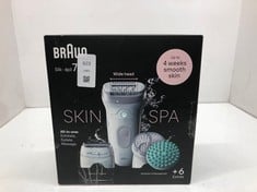 Lot 623  
            Edinburgh SR24 - Delivery Only 

                
BRAUN SILK-ÉPIL 7 SKINSPA, EPILATOR WITH WIDE HEAD FOR EASY HAIR REMOVAL, WET & D...