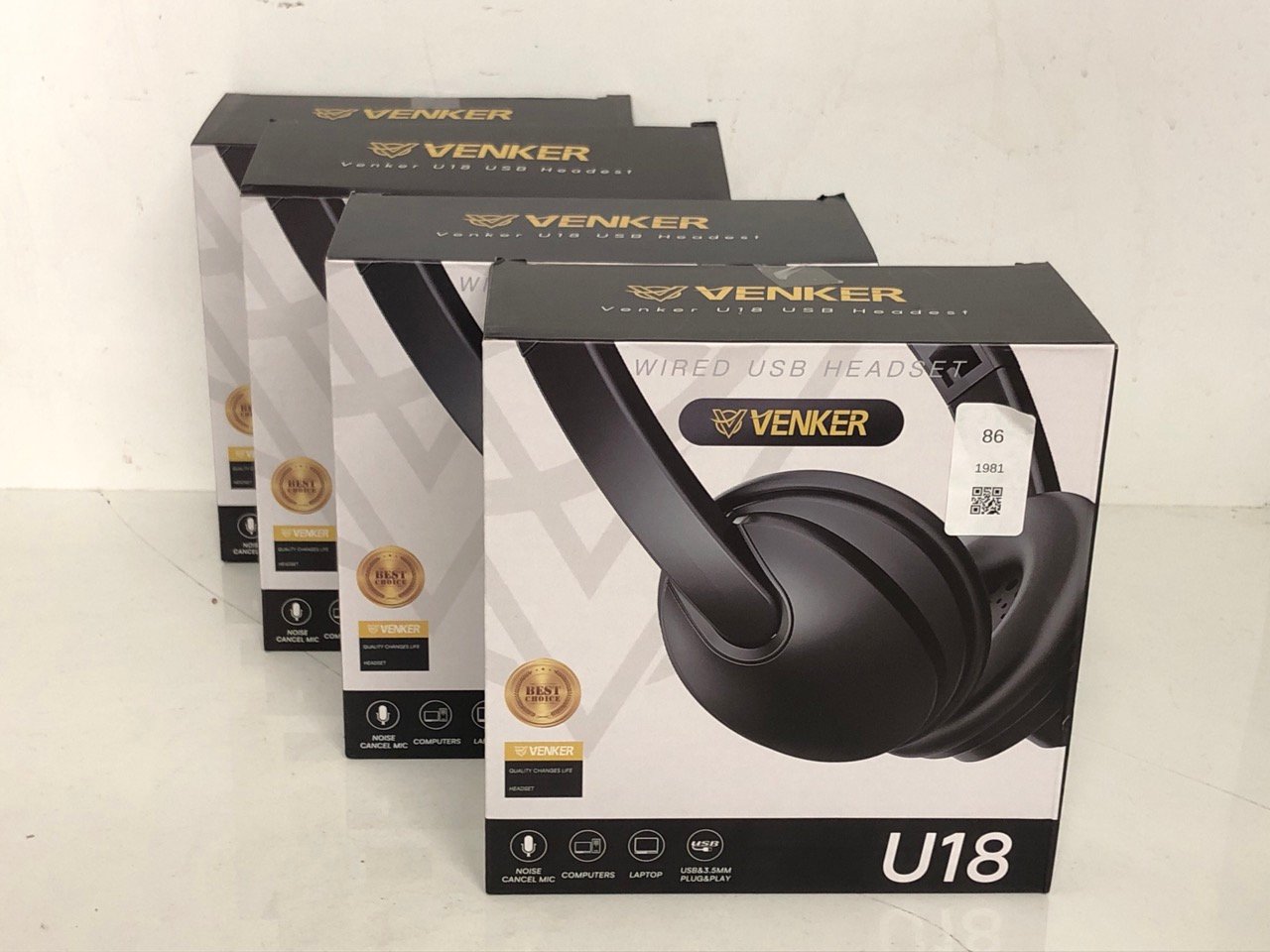 Lot 86  
            Edinburgh SR24 - Delivery Only 

                
4 X U18D 3M LENGTH NOISE CANCELLING HEADSET - STEREO HEADPHONE FOR PC, LAPTOP USB...