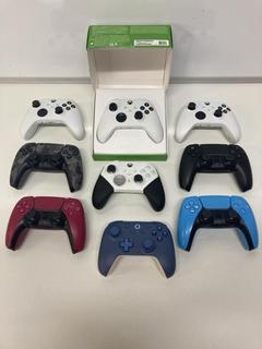 Lot 108  
            Birmingham Tech - Parcel Delivery Only 

                
8 X MIXED XBOX/PLAYSTATION SERIES/DUALSENSE GAMING CONTROLLERS (ORIGINAL RRP - £5...