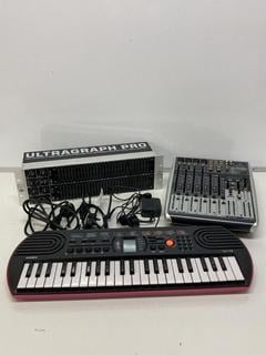 Lot 161  
            Birmingham Tech - Parcel Delivery Only 

                
QUANTITY OF 3 X MUSIC TECH TO INCLUDE BEHRINGER XENYX QX1204USB (ORIGINAL RRP - £...