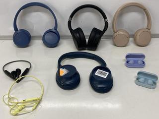 Lot 199  
            Birmingham Tech - Parcel Delivery Only 

                
8 X HEADPHONES/EARBUDS TO INCLUDE SONY WF-CH720N, SHOCKZ OPENMOVE S661 (ORIGINAL ...