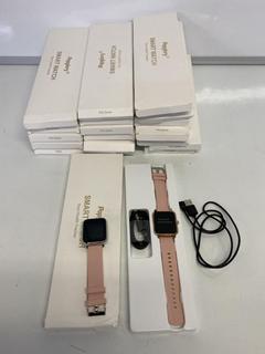 Lot 66  
            Birmingham Tech - Parcel Delivery Only 

                
20 X POP GLORY P22 SERIES SMART WATCHES (ORIGINAL RRP - £400) IN GOLD PINK. [JPTB...