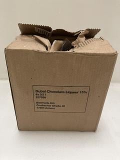 Lot 119  
            Chesterfield SR40 - Collection or Optional Home Delivery 

                
6 X BOTTLES OF DUBAI CHOCOLATE LIQUEUR 50CL ABV 15% (LOCATION: SR40)(WE OPERATE A...