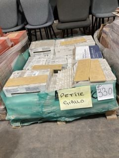 Lot 20  
            Birmingham - Collection Only 

                
QUANTITY OF MARCA CORONA 1741 B46 08 PRIMA PET.GIALLO CERAMIC TILES (APPROX 16 BO...