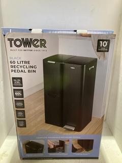 Lot 1225  
            Birmingham SR108 - Parcel Delivery Only 

                
TOWER 60L RECYCLING PEDAL BIN ORIGINAL RRP £140