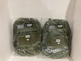 Lot 225  
            Birmingham SR108 - Parcel Delivery Only 
                
2 X TEAM TUFF ARMY GREEN GYM BACKPACKS