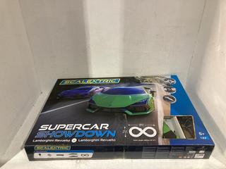Lot 294  
            Birmingham SR108 - Parcel Delivery Only 
                
SCALEXTRIC SUPERCAR SHOWDOWN LAMBORGHINI REVUELTO RACE CAR TRACK