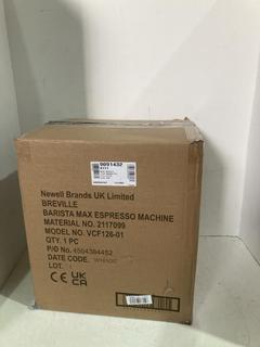 Lot 321  
            Birmingham SR108 - Parcel Delivery Only 

                
BREVILLE BARISTA MAX ESPRESSO COFFEE MACHINE