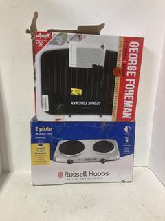 Lot 330  
            Birmingham SR108 - Parcel Delivery Only 

                
3 X ITEMS TO INCLUDE GEORGE FOREMAN FIT GRILL LARGE