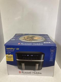 Lot 331  
            Birmingham SR108 - Parcel Delivery Only 

                
RUSSELL HOBBS SATISFRY AIR 9L DUAL BASKET AIR FRYER