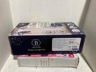 Lot 416  
            Birmingham SR108 - Parcel Delivery Only 
                
2 X ITEMS TO INCLUDE BELA ROSA WINDSOR CARRIAGE PRAM