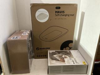Lot 434  
            Birmingham SR108 - Parcel Delivery Only 
                
3 X ITEMS TO INCLUDE MAXI COSI MAVIS SOFT CHANGING MAT