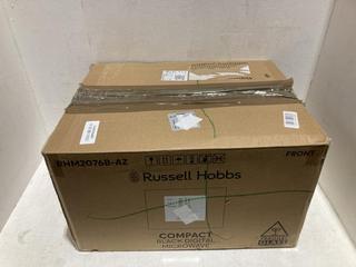 Lot 480  
            Birmingham SR108 - Parcel Delivery Only 
                
RUSSELL HOBBS COMPACT BLACK DIGITAL MICROWAVE