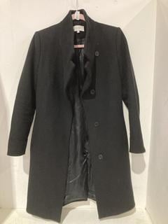 Lot 513  
            Birmingham SR108 - Parcel Delivery Only 

                
REISS BLAIR BLACK WOOL BLEND COAT SIZE UK 6 ORIGINAL RRP £378