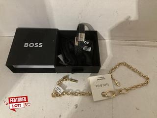 Lot 58  
            Birmingham SR108 - Parcel Delivery Only 
                
2 X ITEMS TO INCLUDE JOHN LEWIS & PARTNERS HUGO BOSS BLACK WEAVED STRAP SILVER BR...