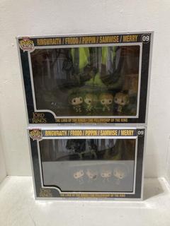 Lot 602  
            Birmingham SR108 - Parcel Delivery Only 
                
2 X FUNKO DELUXE POP THE LORD OF THE RINGS THE FELLOWSHIP FIGURE SET