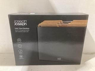 Lot 636  
            Birmingham SR108 - Parcel Delivery Only 
                
JOHN LEWIS & PARTNERS JOSEPH JOSEPH FOLIO STEEL BAMBOO 3 SET CHOPPING BOARDS