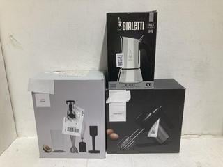 Lot 679  
            Birmingham SR108 - Parcel Delivery Only 

                
3 X JOHN LEWIS ITEMS TO INCLUDE BIALETTI COFFEE MAKER