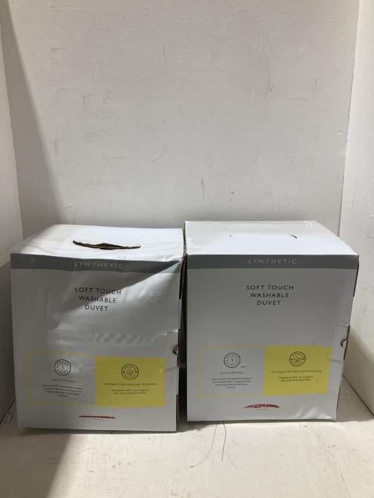 Lot 714  
            Birmingham SR108 - Parcel Delivery Only 
                
2 X JOHN LEWIS & PARTNERS SYNTHETIC SOFT TOUCH WASHABLE DUVET