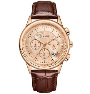 Lot 7  
            Birmingham SR108 - Parcel Delivery Only 
                
GAMAGES OF LONDON REGENT MECHANICAL QUARTZ ROSEGOLD WATCH SKU CODE:GA2061 ORIGINA...