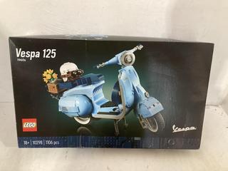 Lot 82  
            Birmingham SR108 - Parcel Delivery Only 
                
VESPA 125 LEGO SET MODEL NO-10298 ORIGINAL RRP £104