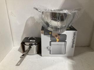 Lot 837  
            Birmingham SR108 - Parcel Delivery Only 
                
BOX OF JOHN LEWIS & PARTNERS ITEMS TO INCLUDE STAINLESS STEEL COFFEE MAKER