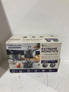 Lot 958  
            Birmingham SR108 - Parcel Delivery Only 
                
JOHN LEWIS & PARTNERS CIRCULON 3 PIECE SAUCEPAN SET