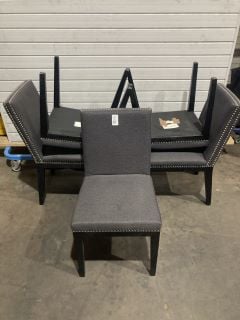 Lot 13  
            Birmingham - Collection or Delivery 

                
DAVID PHILLIPS 5 X MARLOWE DINING CHAIRS IN DARK GREY RRP £1420