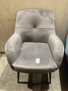Lot 15  
            Birmingham - Collection or Delivery 

                
DAVID PHILLIPS EMMA OCCASIONAL IN GREY VELVET RRP £199