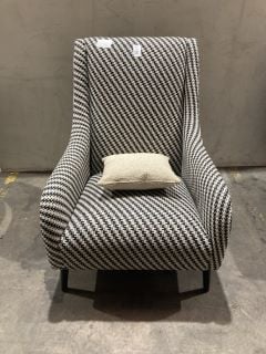 Lot 19  
            Birmingham - Collection or Delivery 

                
DAVID PHILLIPS NINA OCCASIONAL CHAIR IN GREY/BLACK STRIPE UPHOLSTERY
