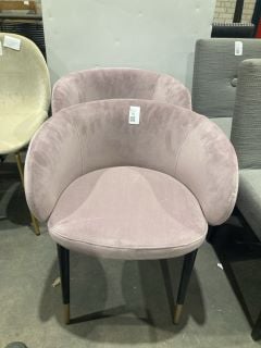 Lot 70  
            Birmingham - Collection or Delivery 

                
DAVID PHILLIPS 2 X OLA DINING CHAIR IN LILAC VELVET/BLACK LEGS RRP £238