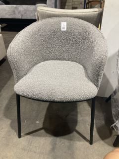 Lot 73  
            Birmingham - Collection or Delivery 

                
DAVID PHILLIPS GREY/BLACK BOUCLE DINING CHAIR