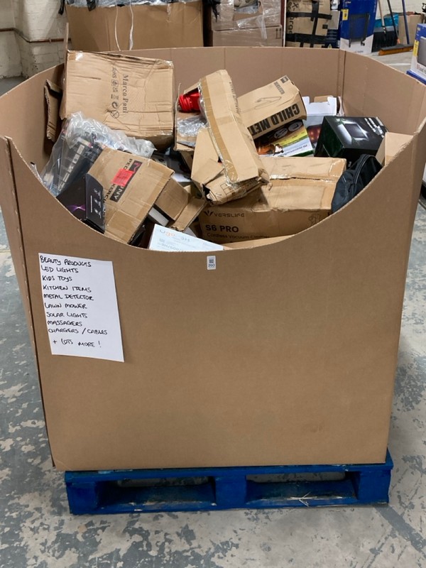 Lot 260  
            Nottingham SR6 - Delivery Or Collection 

                
PALLET OF ITEMS TO INC BEAUTY PRODUCTS, KIDS TOYS, KITCHEN ITEMS AND A LAWN MOWER...