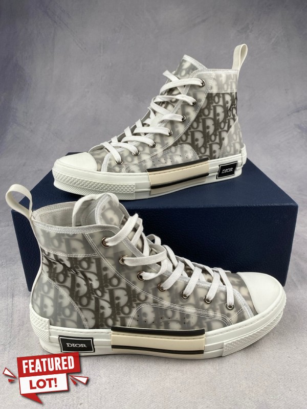 Lot 193  
            Nottingham Luxury Room - Delivery Only 

                
Dior B23 High Tops Sneakers :19ALS, Box - Size 42.5 (VAT ONLY PAYABLE ON BUYERS P...