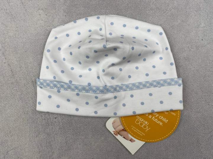 Lot 273  
            Nottingham Luxury Room - Delivery Only 

                
Magnolia Baby Boys  & Blue Spotted Baby Hat. Size: 6 Months. Rrp: £14 (VAT ONLY P...
