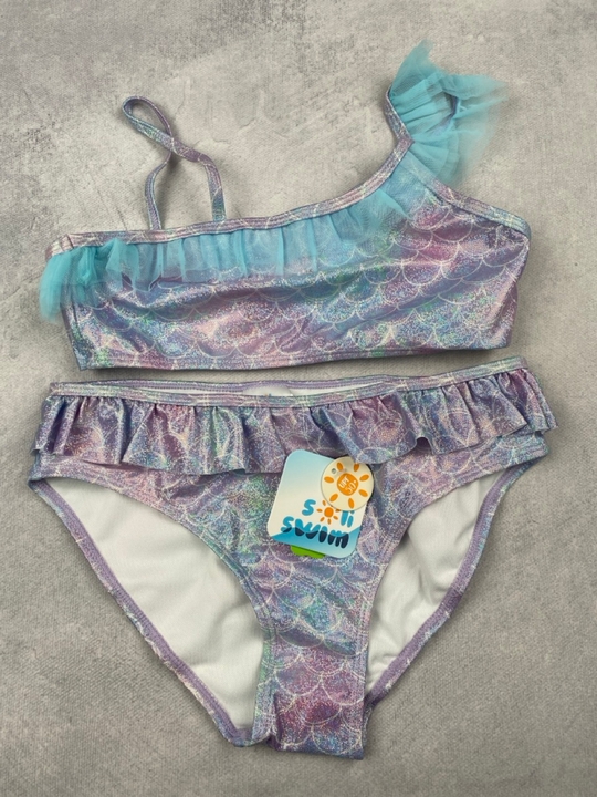 Lot 286  
            Nottingham Luxury Room - Delivery Only 

                
Soli Swim Girls Metallic Mermaid Bikini (Upf50+) In Blue. Size: 14 Y . Rrp: £34