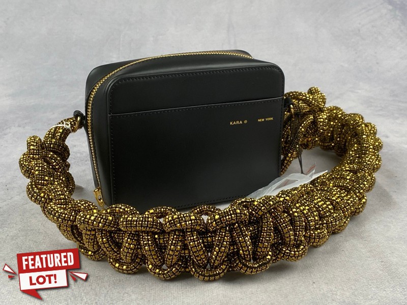 Lot 71  
            Nottingham Luxury Room - Delivery Only 

                
Kara Crystal Cobra Camera Bag, Dustbag/Spare Crsytals (Crsytal Missing From Strap...