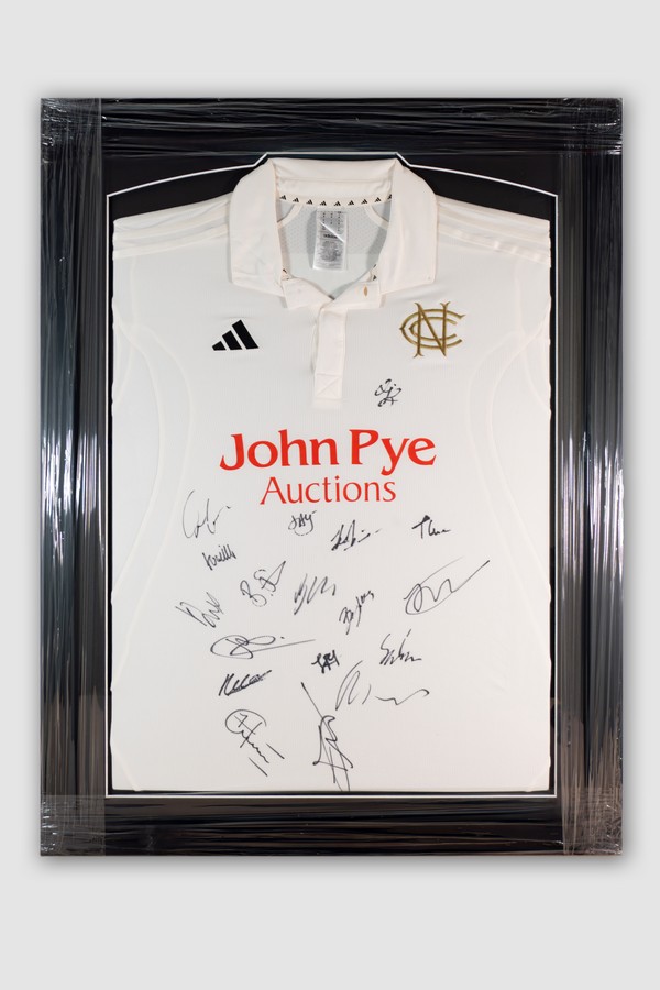 Lot 4  
            Nottingham Charity Auction - Collection Only 

                
A framed 2025 Notts Championship shirt, signed by the title-winning squad