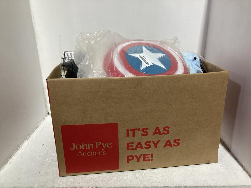 Lot 1859  
            Chesterfield SR45 - Parcel Delivery Only 

                
BOX OF ASSORTED COSTUMES TO INCLUDE WINNIE THE POOH PIGLET BABY COSTUME 6-12 MONT...