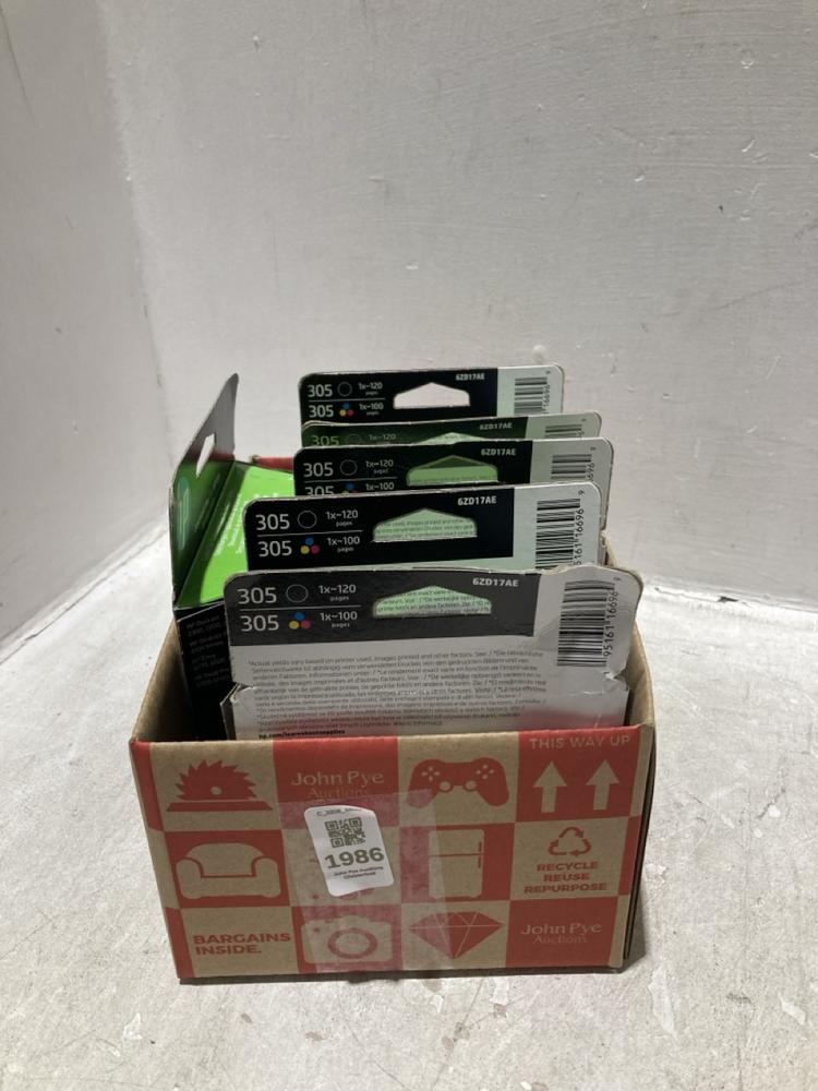 Lot 1986  
            Chesterfield SR44 - Parcel Delivery Only 

                
BOX OF 5 X HP 305 DOUBLE PACK PRINTER INK (LOCATION: L7)
