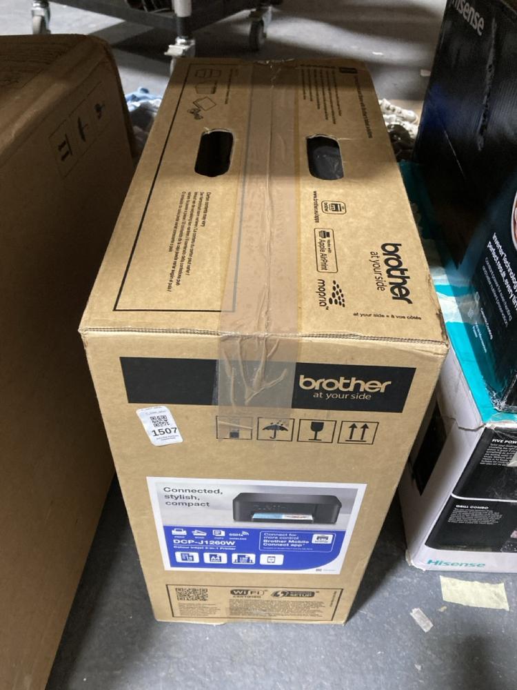 Lot 1507  
            Chesterfield SR47 - Parcel Delivery Only 

                
BROTHER DCP J1260W PRINTER (LOCATION: F10)