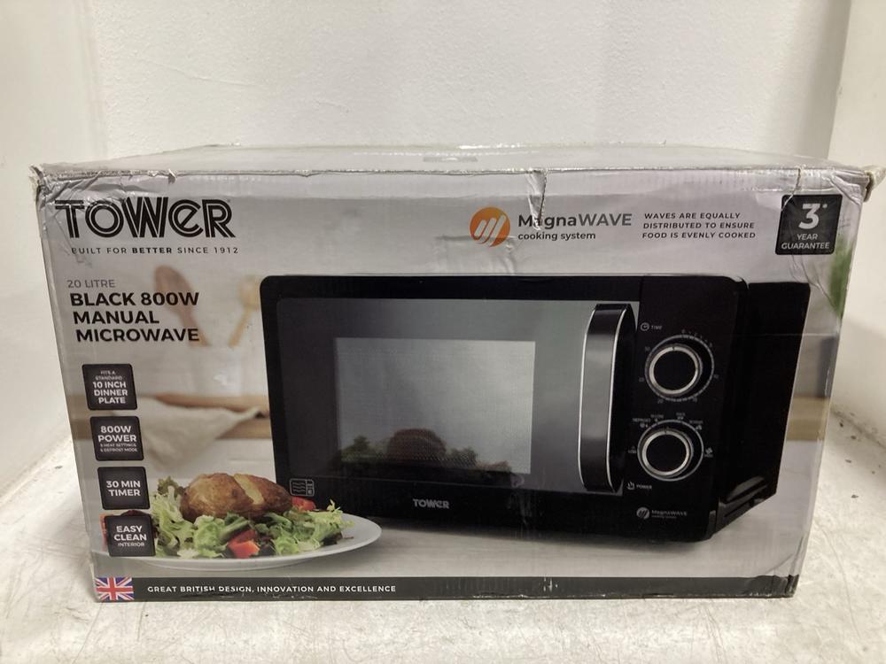 Lot 1560  
            Chesterfield SR47 - Parcel Delivery Only 

                
TOWER 20L 800W MANUAL MICROWAVE (LOCATION: SR46G2)