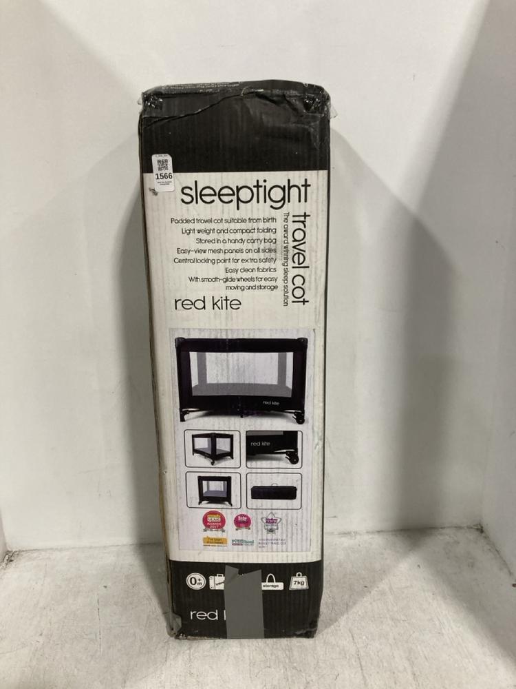 Lot 1566  
            Chesterfield SR47 - Parcel Delivery Only 

                
RED KITE SLEEPTIGHT TRAVEL COT (LOCATION: SR46 G3)