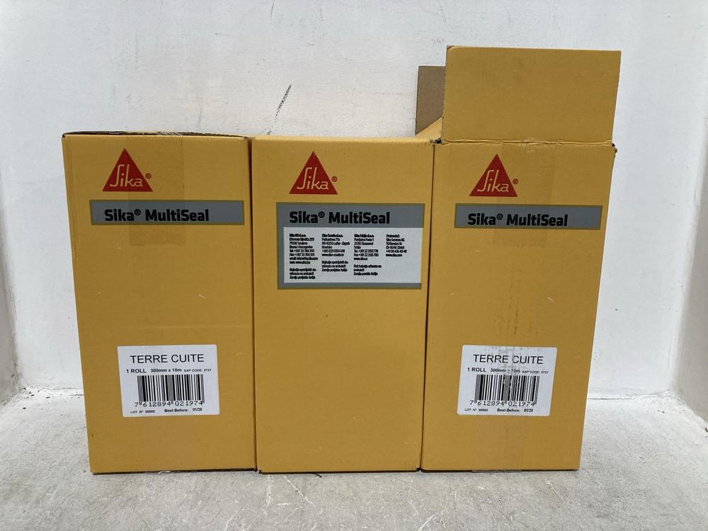 Lot 1620  
            Chesterfield SR47 - Parcel Delivery Only 

                
3 X SIKA MULTISEAL ROLL 300MM X 10M BBE- 01/26 ORIGINAL RRP- £180 (LOCATION: SR46...