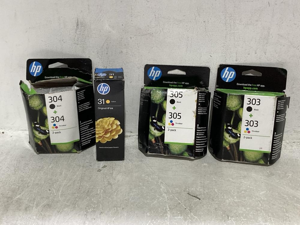 Lot 301  
            Chesterfield SR46 - Parcel Delivery Only 

                
5 X ASSORTED HP INK CARTRIDGE TO INCLUDE HP 2-PACK 305 BLACK & 305 TRI-COLOUR ORI...