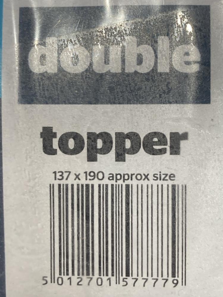 Lot 360  
            Chesterfield SR46 - Parcel Delivery Only 

                
SILENTNIGHT AIRMAX DOUBLE MATTRESS TOPPER (LOCATION: J4)