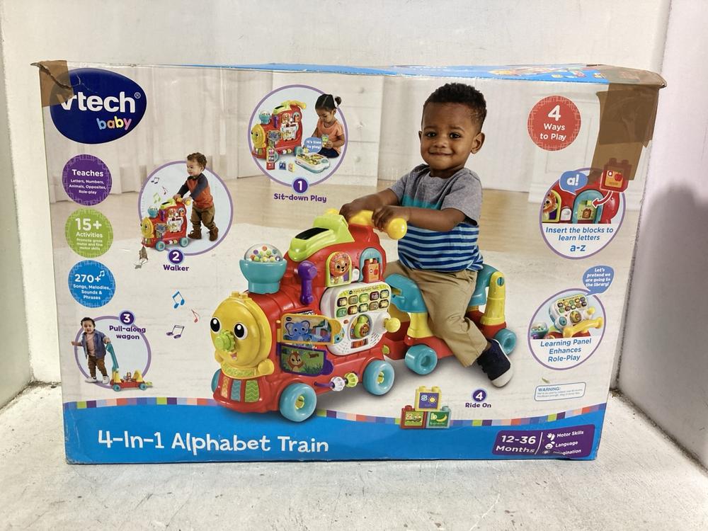 Lot 366  
            Chesterfield SR46 - Parcel Delivery Only 

                
3 X ASSORTED VTECH KIDS TOYS TO INCLUDE VTECH BABY 4-IN-1 ALPHABET TRAIN (LOCATIO...