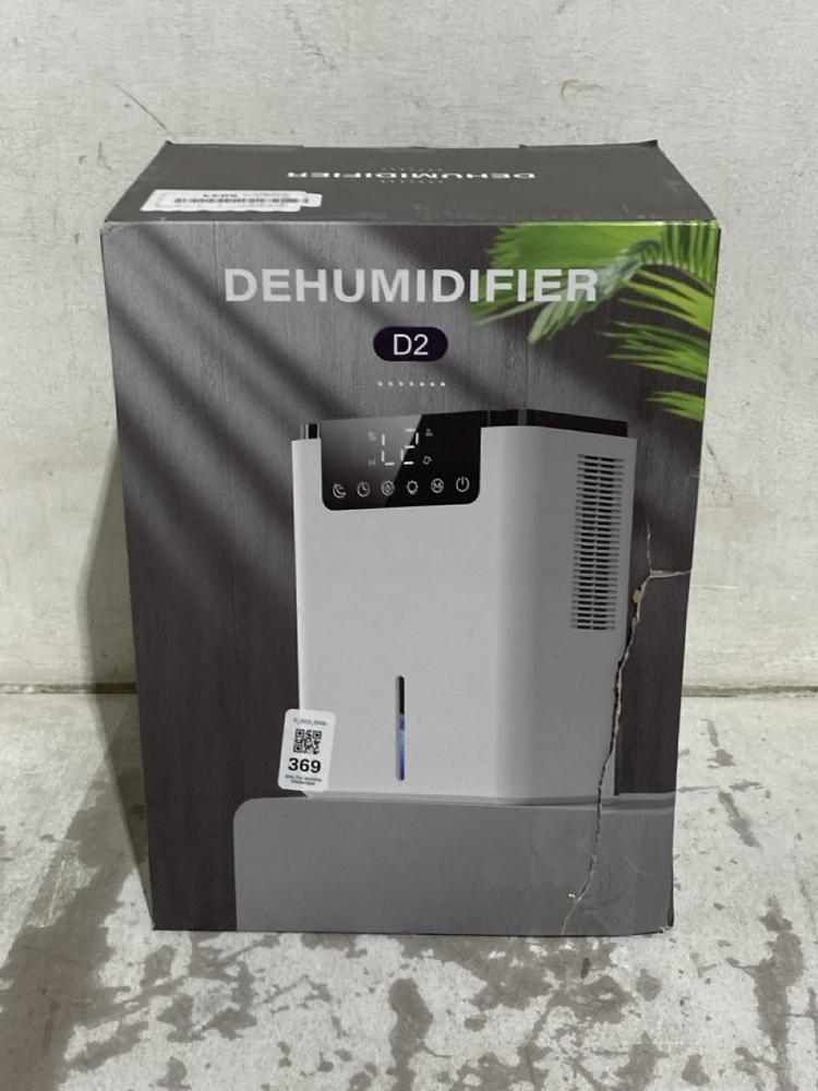 Lot 369  
            Chesterfield SR46 - Parcel Delivery Only 

                
D2 DEHUMIDIFIER IN WHITE (LOCATION: J5)